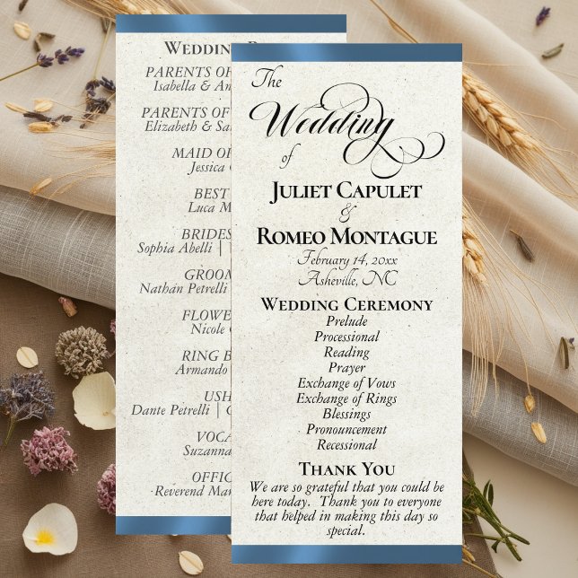 Programme de mariage au ruban bleu (Créateur téléchargé)