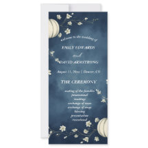 Programme de mariage automnal citrouille bleu mari