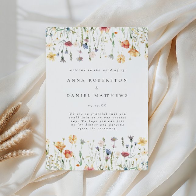 Programme de mariage aux fleurs sauvages pastel (Créateur téléchargé)