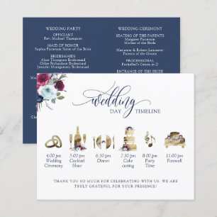Programme de mariage avec chronologie de couleur b