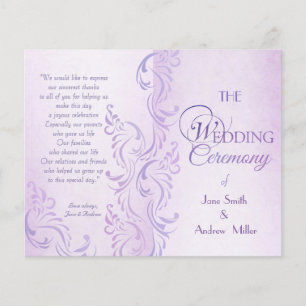Programme de mariage avec grunge violet