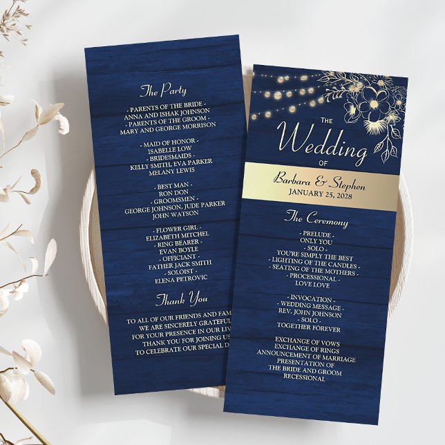 Programme de mariage avec guirlandes lumineuses Na (Créateur téléchargé)