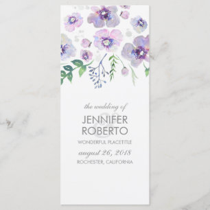 Programme de mariage avec les fleurs violettes et 