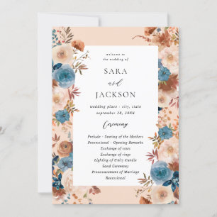 Programme de mariage beige et bleu-Dusty - Beige F