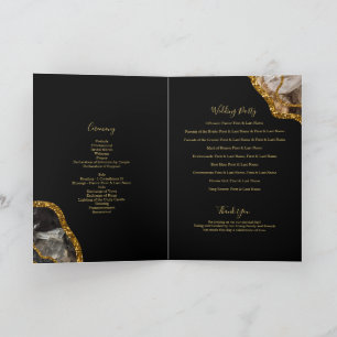 Programme de mariage Black Gold Geode Ordre de ser