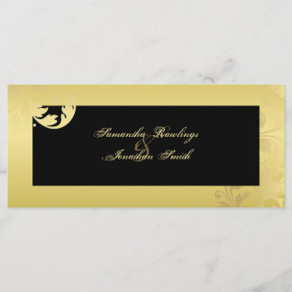 Programme de mariage - Black & Gold Shimmer Floral