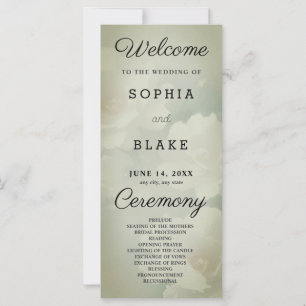 Programme de mariage blanc floral et vert de l'arm