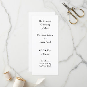Programme de mariage blanc minimal déco