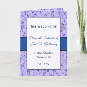 Programme de mariage bleu et Lilac