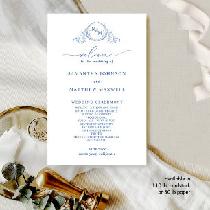 Programme de mariage bleu monographique officiel