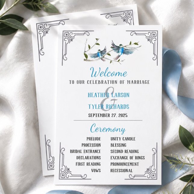 Programme de mariage Blue Bird of Happiness (Créateur téléchargé)