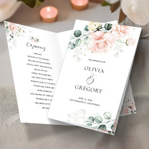 Programme de mariage Blush Pink Blooms