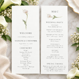 Programme de mariage botanique au lys calla modern