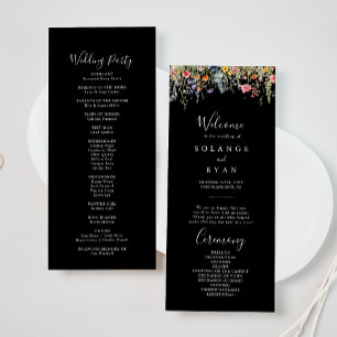 Programme de mariage botanique de prairie rustique