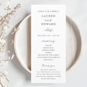 Programme de mariage botanique élégant moderne