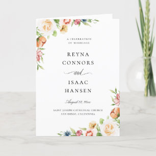 Programme de mariage botanique floral d'été