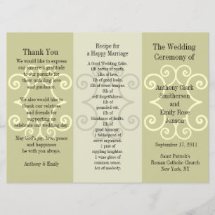 Programme de mariage Brochure Curl beige