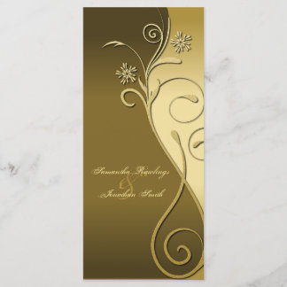 Programme de mariage - Brown classique et or flora
