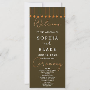 Programme de mariage Brun foncé avec étoiles penda