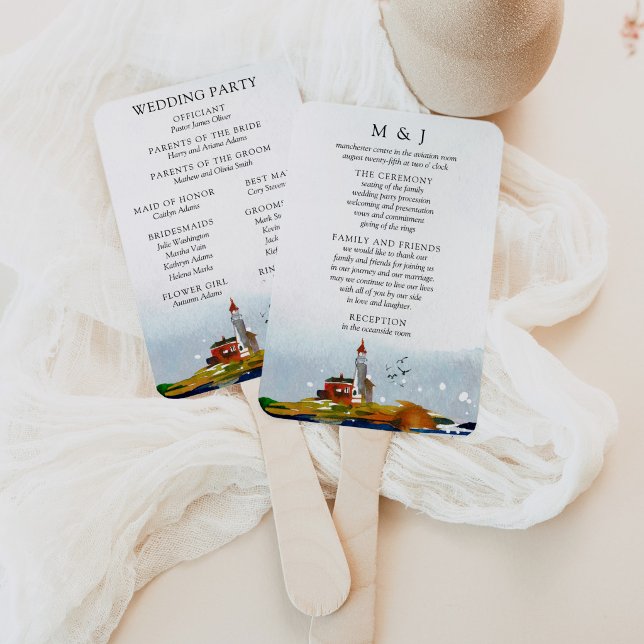 Programme de mariage By the Sea éventail (Créateur téléchargé)