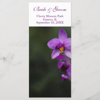 Programme de mariage - Carte orchidée violette