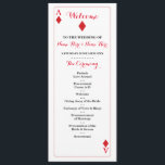 Programme de mariage Cartes à jouer Casino Diamond<br><div class="desc">Programme de mariage Cartes à jouer Diamonds Casino de Las Vegas,  parfait pour compléter la collection de la boutique Wow Wow Meow ! Impression au dos incluse. Modifiez le texte,  y compris la couleur "As" en Roi,  Reine,  etc. pour votre fête parfaite.</div>