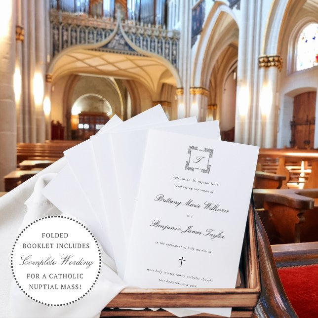 Programme de mariage catholique classique - Messe  (Créateur téléchargé)