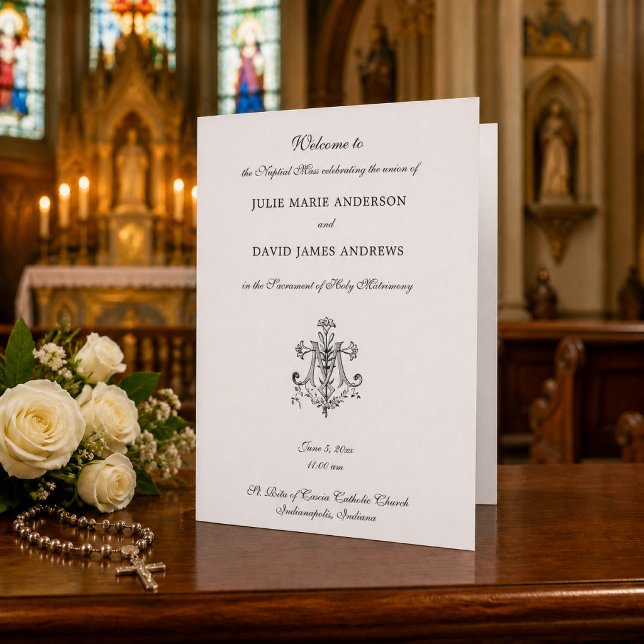 Programme de mariage catholique de la Croix marial (Créateur téléchargé)