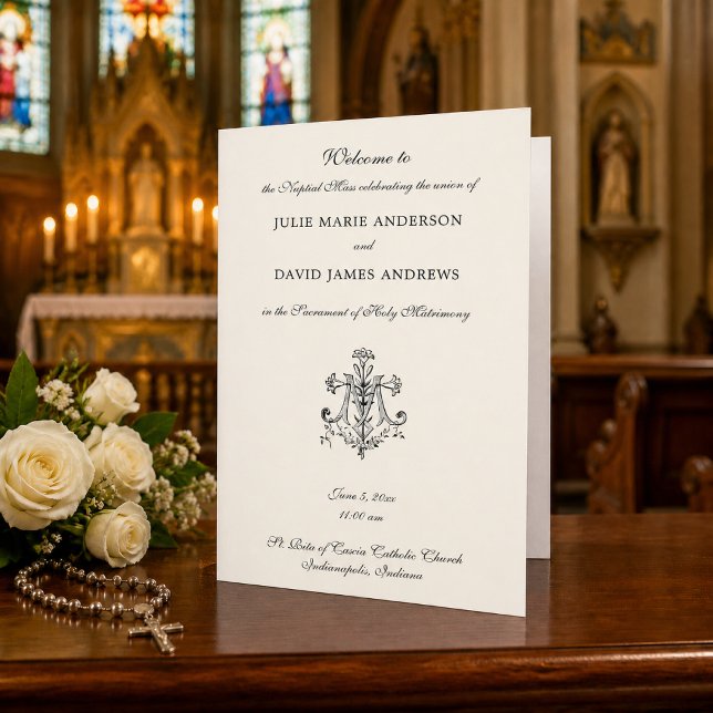 Programme de mariage catholique de la Croix marial (Créateur téléchargé)