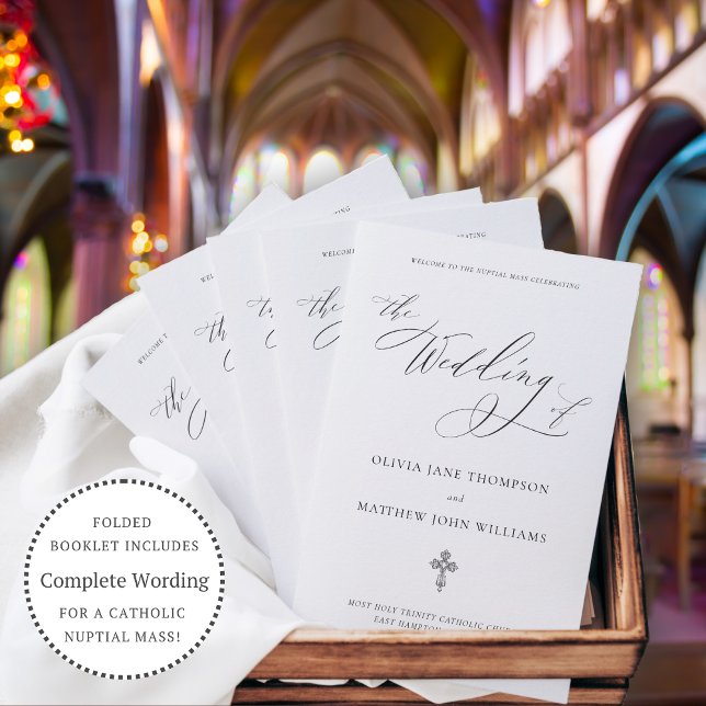 Programme de mariage catholique élégant avec messe (Créateur téléchargé)