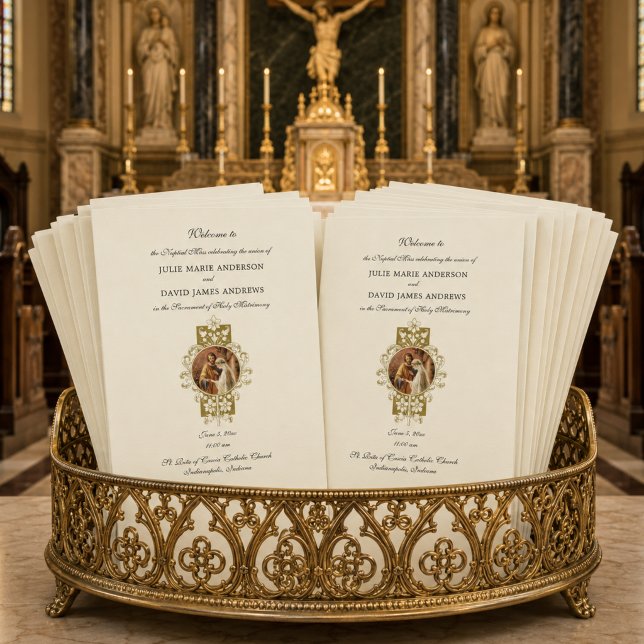 Programme de Mariage Catholique Élégant Messe Lati (Créateur téléchargé)