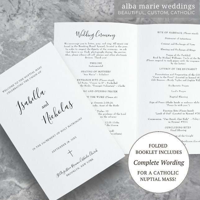Programme de mariage catholique Isabella avec mess (Créateur téléchargé)