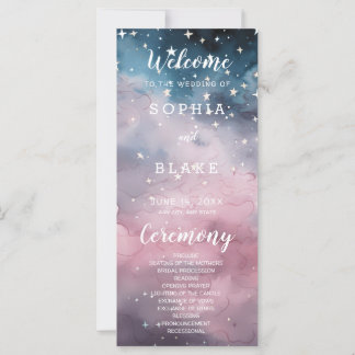 Programme de mariage céleste des étoiles rose et b