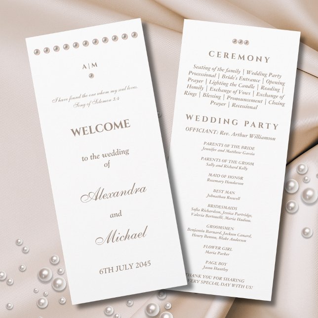 Programme de mariage chrétien élégant et simple pe (Créateur téléchargé)
