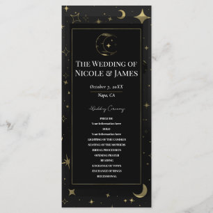 Programme de mariage Ciel étoilé noir et or