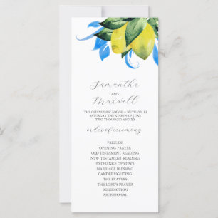 Programme de mariage Citrons botaniques Feuilles