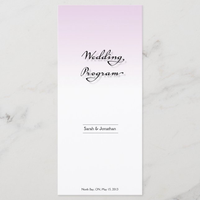 Programme de mariage clair simple Crisp propre (Devant)
