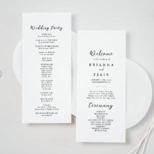 Programme de mariage classique simple Kraft