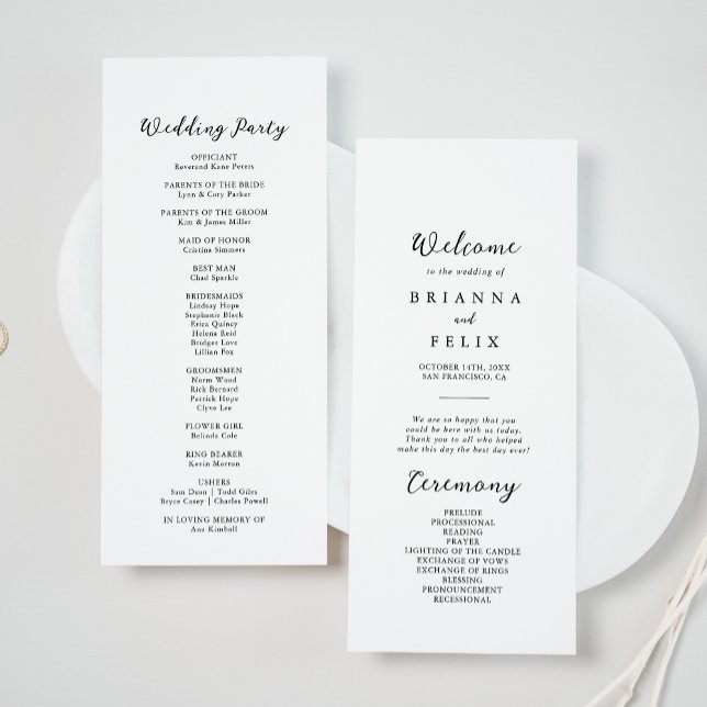 Programme de mariage classique simple Kraft (Créateur téléchargé)