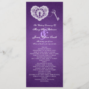 Programme de mariage Clé de mon coeur pourpre