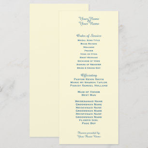 Programme de mariage crème