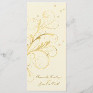 Programme de mariage Crème or Floral Elegant Swirl