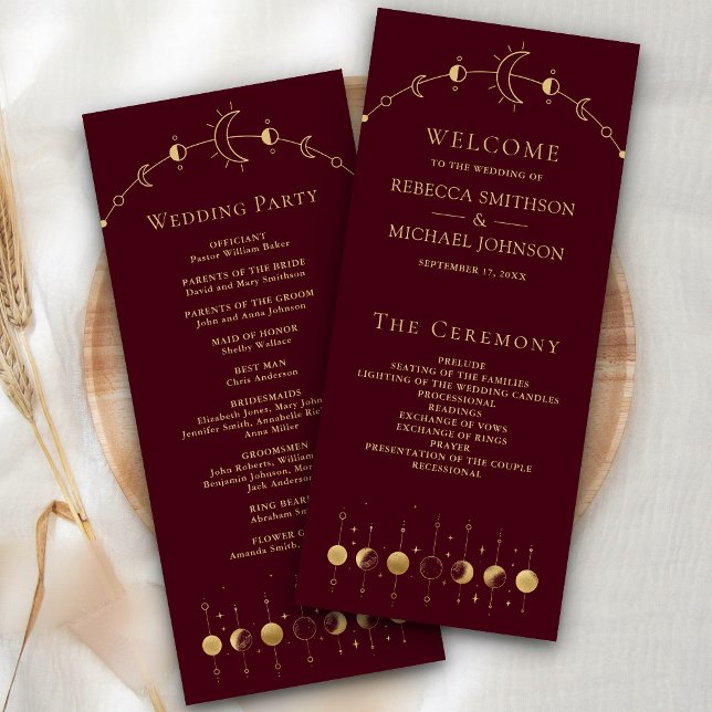Programme de mariage croissant de lune Bourgogne c (Créateur téléchargé)