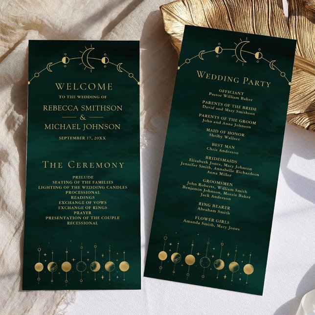 Programme de mariage Croissant d'or d'émeraude cél (Créateur téléchargé)
