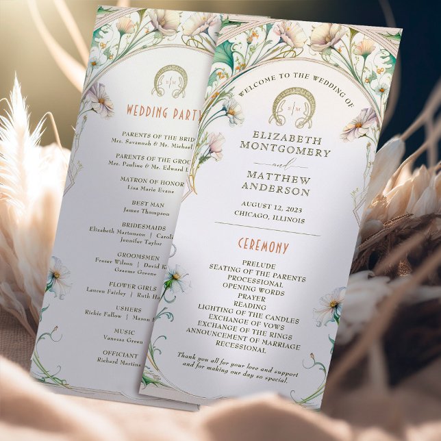 Programme de mariage Daisy Art Nouveau par Mucha (Créateur téléchargé)