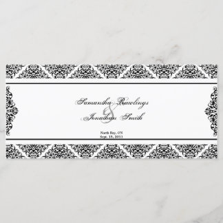 Programme de mariage - Damas noir et blanc