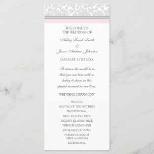 Programme de Mariage damassé gris rose