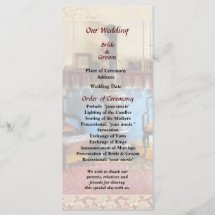 Programme de mariage dans un salon victorien cosy