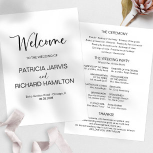 Programme de mariage de calligraphie moderne simpl