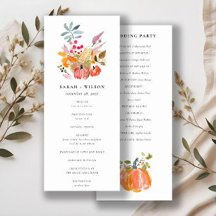 Programme de mariage de citrouille de récolte d'au